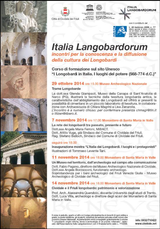 Incontri per la conoscenza e la diffusione della cultura dei Longobardi